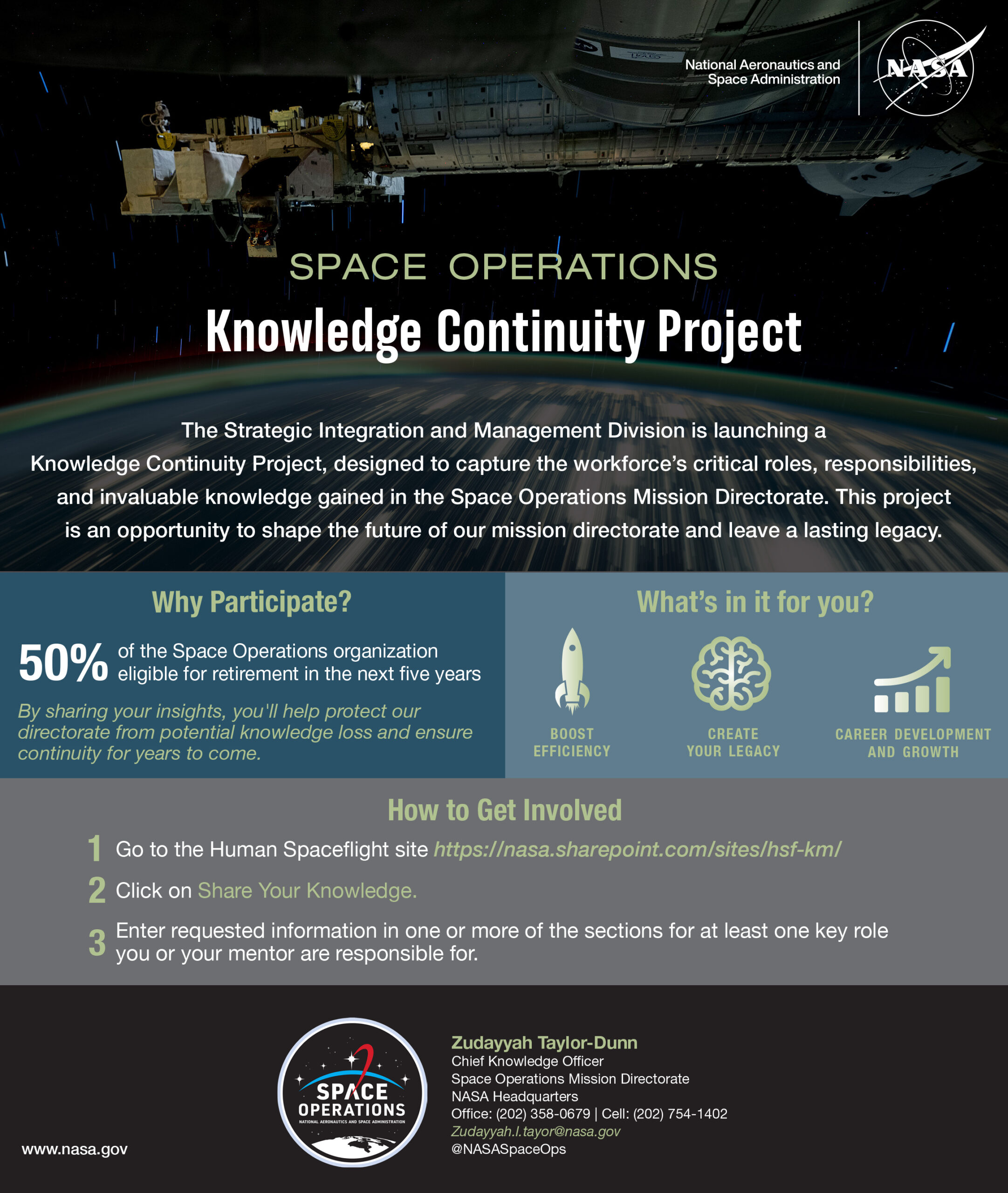 Infographic for NASA Knowledge Continuity Program